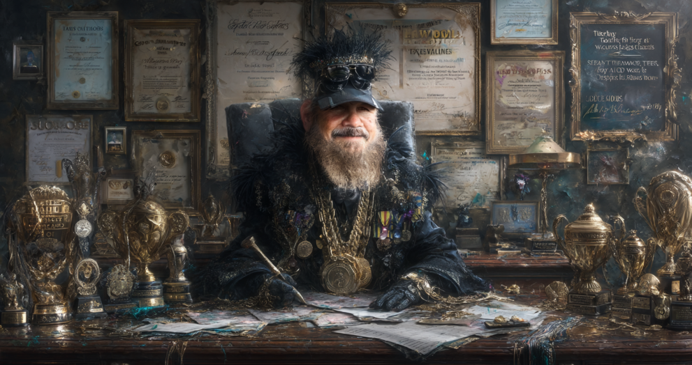 Editorial illustration. This image is a satirical depiction and is not a photograph.