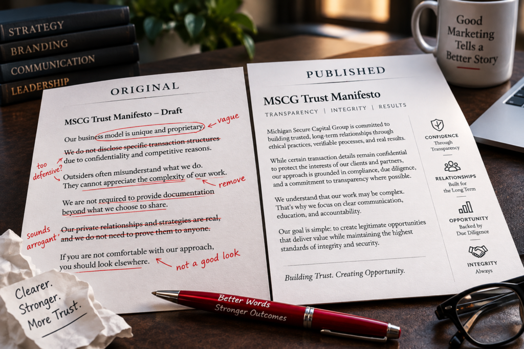 Sometimes Marketers Shouldn’t Fix Their Clients’ Words